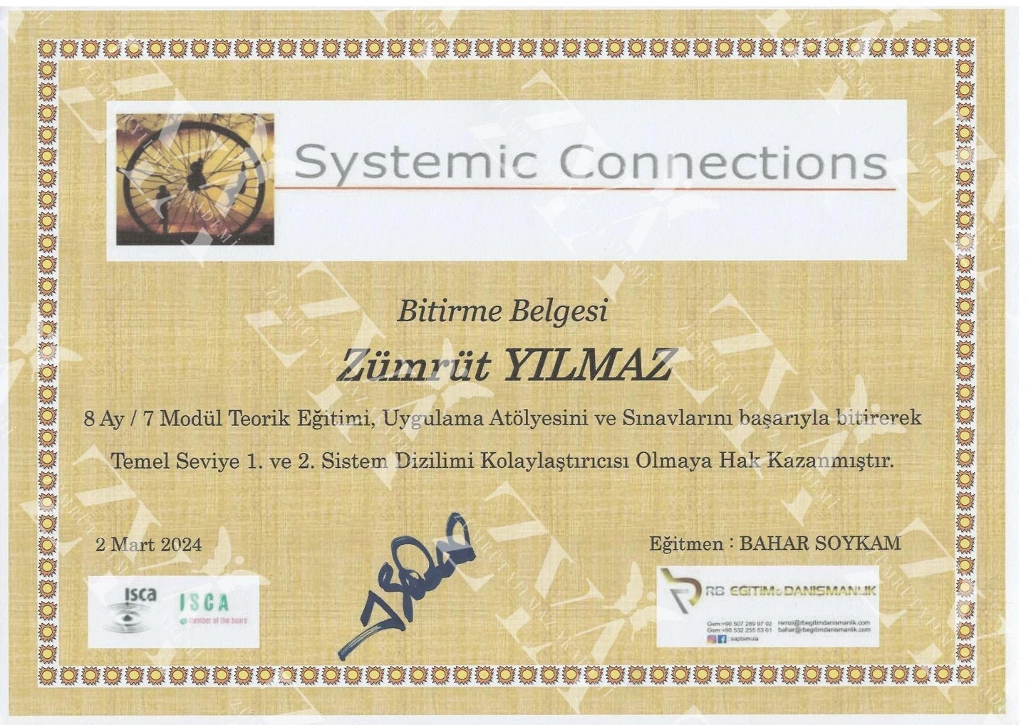 Systemic Connections Bitirme Belgesi